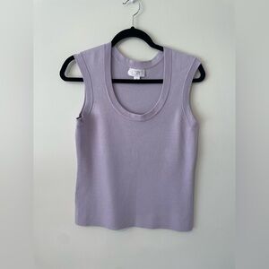 Loft Purple Silk Blend Scoop Neck Sleeveless Classic Preppy 90s Tank Top Women L